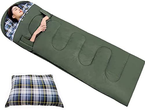Leichter Schlafsack für Erwachsene, Schlafsäcke für kaltes Wetter, wasserabweisender Ripstop und warmer Schlafsack, ideal für Camping, Rucksackreisen und Wandern (grün) von Generic