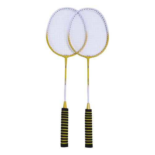 Leichtes Badminton-Set, Sicheres Badmintonschläger-Set, Professionelle 3 Federbälle aus Legierung, Einfache Kontrolle für Unterhaltung (Yellow) von Generic