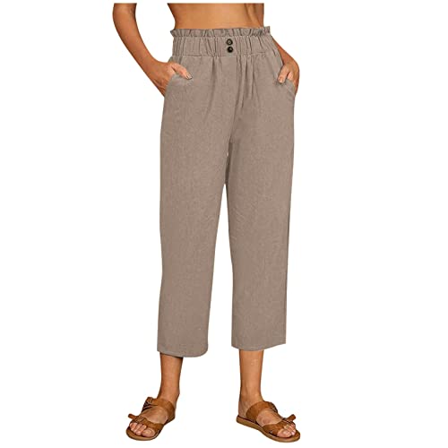 Leinenhose Damen Sommer 7/8 - Sommerhose Damen Leicht Weite Hose High Waist Große Größen Luftige Freizeithose Stoffhose Elegant Stretch Baumwolle Leinen Strandhose Vintage Lange Hosen für Damen Leinenhose Damen Sommer 7/8 - Sommerhose Damen Leicht Weite Hose High Waist Große Größen Luftige Freizeithose Stoffhose Elegant Stretch Baumwolle Leinen Strandhose Vintage Lange Hosen für Damen von Generic