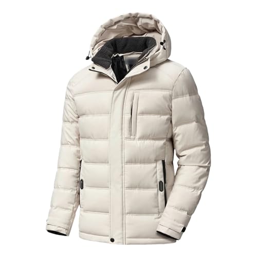 Männer Winter Klassische Warme Fleece Abnehmbare Hut Parkas Jacke Mantel Herbst Outwear Outfits Taschen Parka Jacken von Generic