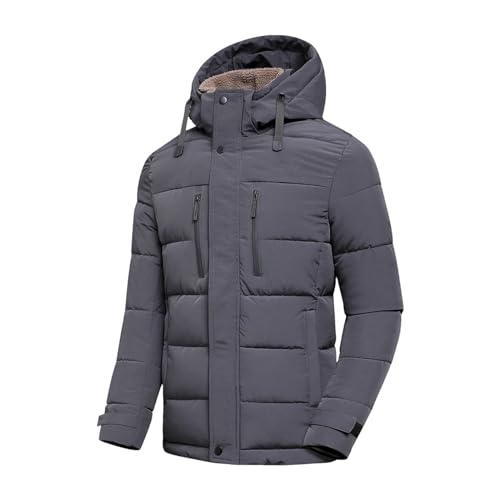 Männer Winter Klassische Warme Fleece Abnehmbare Hut Parkas Jacke Mantel Herbst Outwear Outfits Taschen Parka Jacken von Generic