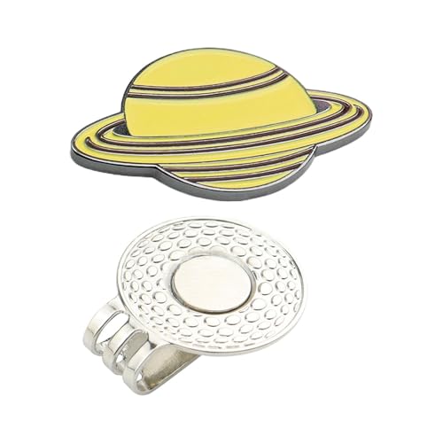 Magnetischer Golfball-Marker-Hutt-Clip – Hutt-Clip mit 2 Hutt-Clips, preiswertes Geschenkset | Magnetic Planet Golfballmarker Hutclips | Golfball-Markierungshalter für Golfmützen und Hosen von Generic