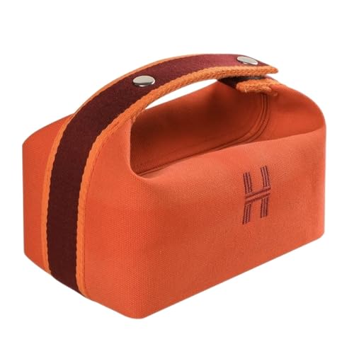 Make-up-Box Einfache wasserdichte Leinwand Kosmetische Tasche Kosmetiktasche Dame Kosmetik Aufbewahrungstasche Kosmetiktasche Reise Kosmetiktasche Make up Storage Box(Orange) von Generic