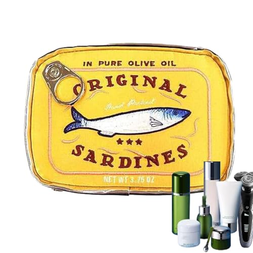 Make-up-Tasche Mit Sardinenkonserven – Reisetasche Für Toilettenartikel, Ästhetische Sardinen-Fisch-Kosmetiktasche | Niedliches Federmäppchen, Kokette-Make-up-Beutel, Lustige Kosmetik-Clutch Mit Reißv Make-up-Tasche Mit Sardinenkonserven – Reisetasche Für Toilettenartikel, Ästhetische Sardinen-Fisch-Kosmetiktasche | Niedliches Federmäppchen, Kokette-Make-up-Beutel, Lustige Kosmetik-Clutch Mit Reißv von Generic