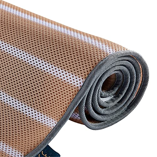 Matratze Sommer atmungsaktive dünne Matratze Kühlung rollbare Futon Matratze platzsparenden Komfort Schlaf Tatami Bodenmatte für zarte Druckentlastung - golden 150 x 200 cm (59) von Generic