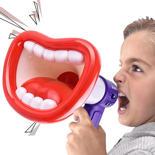 Megafon-Lautsprecher, Sprachverstärker | Bullhorn-Lautsprecher mit Aufnahme und Wiedergabe, tragbares Megaphon mit großer Klappe, lustiges Kinderspielzeug für Veranstaltungen von Generic