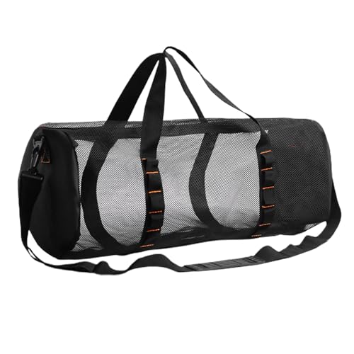 Mesh-Reisetasche, Mesh-Sporttasche | Zylindrische Reisetasche im Netzdesign mit verstellbarem Riemen,Sporttasche, multifunktionale Schnorchelausrüstung mit Innenhaken für Fitness, täglich von Generic