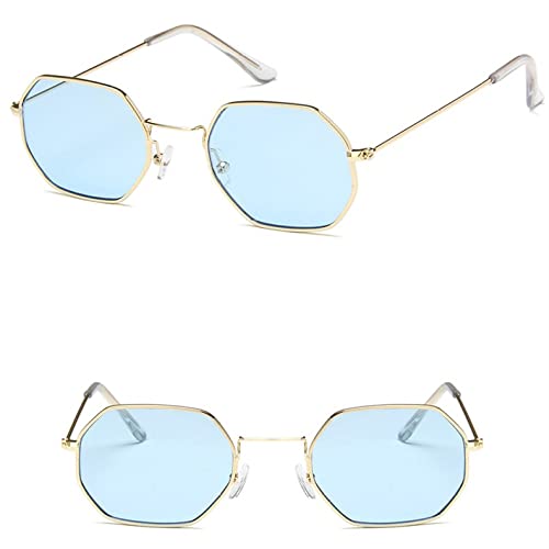 Metall Polygon Sonnenbrille Frauen Retro Kleine Rahmen Frauen Sonnenbrille Designer Brille für Männer Ozean Objektiv Gafas De Sol von Generic