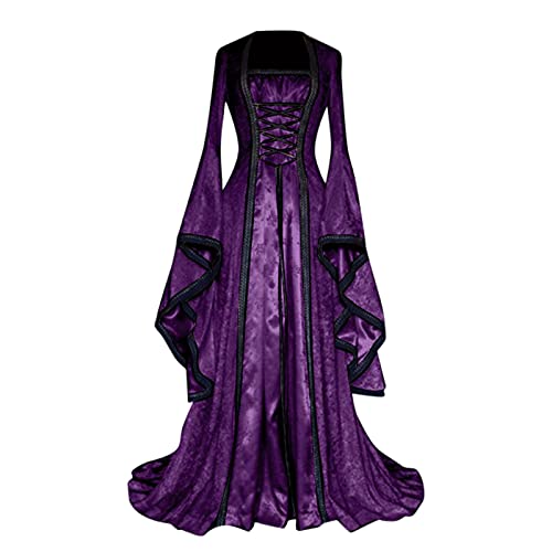 Mittelalter Kleid Damen, Renaissance-Kostümkleid Für Damen, Große Größen Dirndl Mittelalter Kleid Kleidung Vintage Party Festlich Festival Outfit Halloween Kostüm Prinzessin Ballkleid von Generic