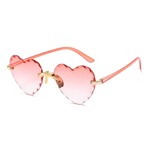 Mode Herz Form Frauen Sonnenbrille Designer Schöne Randlose Sonnenbrille Für Weibliche Vintage Rosa Damen Shades von Generic