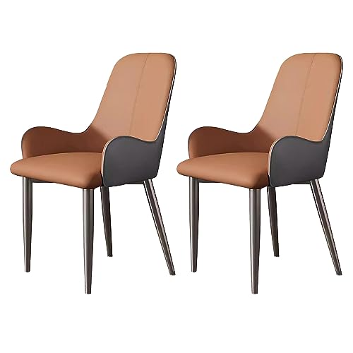 Modern Dining Chair Set of 2, Faux Leather Side Chair with Backrest and Armrest, Armchairs for Kitchen Dining Room Living Room von Generic