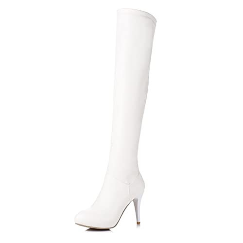 Modische Damenstiefel, 10 cm hoch, Damenstiefel über dem Knie, elastische Stiefel, Stiletto-Ritterstiefel mit hohem Absatz, große Größe von Generic