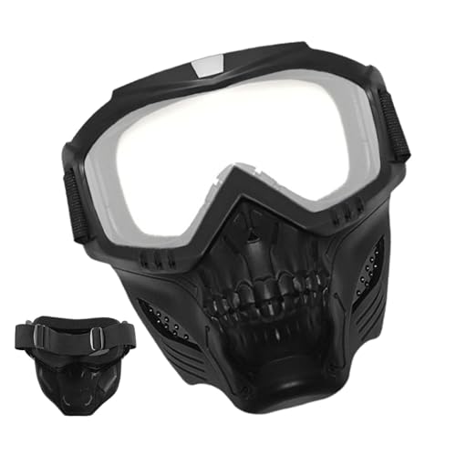 Motorrad-Schutzbrille mit abnehmbarer Gesichtsmaske für Reitsport, Offroad-Radfahren, Motorrad, Schutzbrille, Anti-Beschlag, warm, Airsoft-Brille, Dirtbike-Brille, von Generic