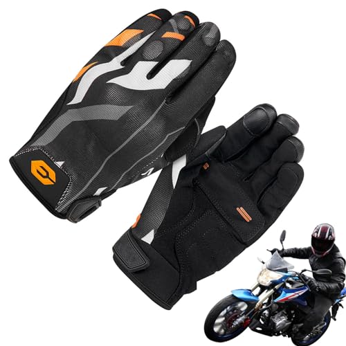 Motorradhandschuhe Touchscreen,Atmungsaktive Motorradhandschuhe - Handschuhe für Motorrad | Touchscreen-Dirt-Bike-Ausrüstung mit rutschfestem Griff und hartem Knöchelschutz für sportliches Motorradfah von Generic