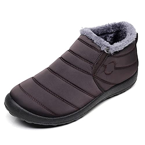 Motorradstiefel Damenschuhe Winter-Flachschuhe Wintersportschuhe Warme Damen-Fell-Flachschuhe. von Generic