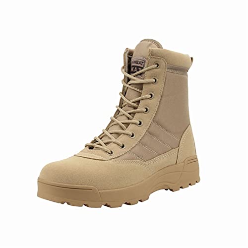 Motorradstiefel Lederstiefel für Herren Knöchelschuhe Motorradstiefel High-Top-Wüstenschuhe, Nylon-Wanderschuhe für Herren von Generic