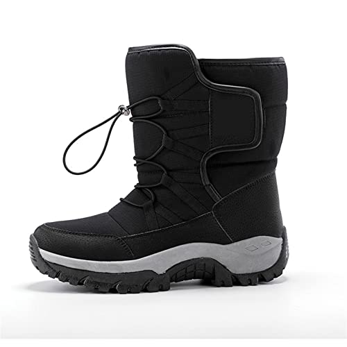 Motorradstiefel Winter-Herren-Wanderstiefel mit samtwarmem Seitenreißverschluss Outdoor-Freizeit-Kurzstiefel Widerstands-Herren-Baumwollschuhe von Generic