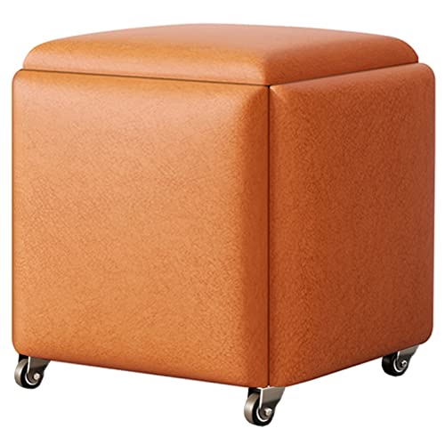 Multifunktionaler Aufbewahrungshocker Magic Cube Nesting Chair mit Rollen – 5-in-1 stapelbarer Küchensofahocker mit gepolstertem Sitz und Metallrahmen für platzsparende Aufbewahrungslösung Origin von Generic