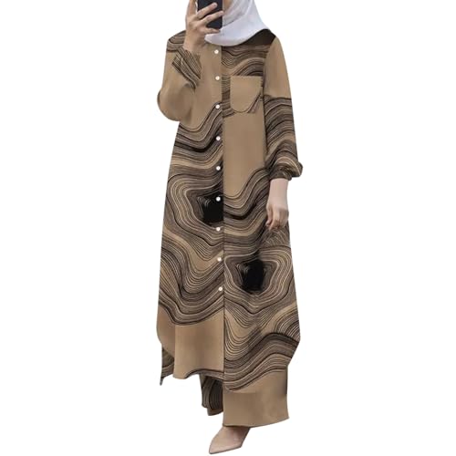 Muslimische Kleider für Damen 2 Teiler Corban Ramadan Outfit Langarm Oberteile Robe Und Hosen Dubai Türkisches Naher Osten Arabisch Islamische Kleidung von Generic