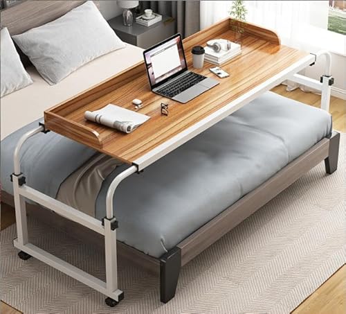 Nachttisch, rollender Laptop-Tisch, Überbett-Schreibtisch mit Rollenständer – Heim-Lesetisch, Couch-Sofa-Frühstückstisch für Bett und Sofa von Generic