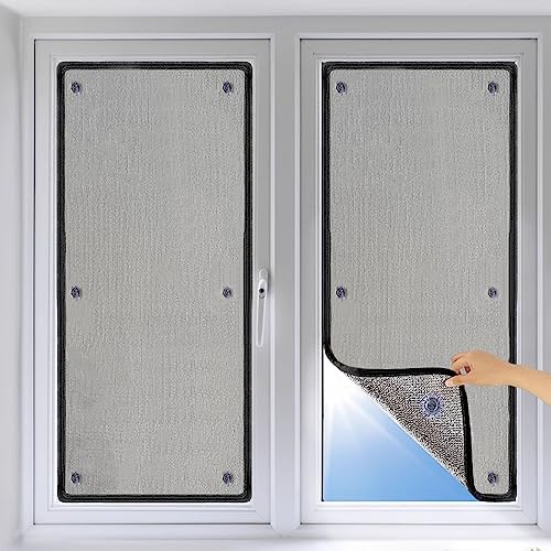 Nicht klebende Fenstertönung für die Privatsphäre am Tag, Anti-UV-Hitzereflektierende Fensterfolie, Sonnenschutz-Fensterfolie zur völligen Verdunkelung, Aluminiumfolie, Wärmedämmfolie (120 x 240 von Generic