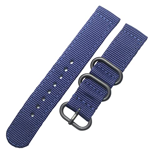 Nylon Watch Strap 6 Colors Watchband 18Mm 20Mm 22Mm 24Mm Nylon Waterproof Watch Band Strap Sport Stainless Steel Buckle Strap/Blue Black Buckle/18Mm von Generic