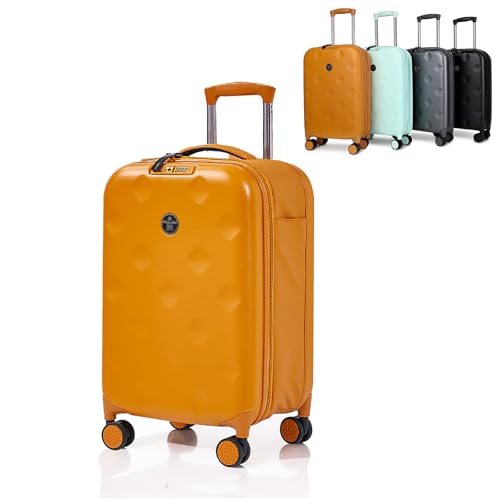 Opvouwbare kofferbagage, ABS+PC-Material, lichtgewicht, krasbestendig, 360° universele wielen, 24 km wandelen Met Lading, reisbagage voor vrouwen en mannen(Orange,24-Inches) von Generic