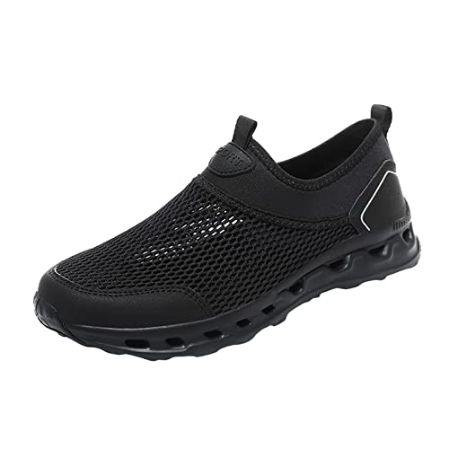 Orthopädische Schuhe Herren Winter Paar Sportschuhe Frühling und Sommer Muster Mode Einfache Mesh Atmungsaktiv Bequem Leicht Freizeitschuhe Herrenschuhe Ledersohle Schwarz von Generic