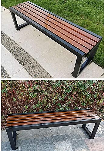 Outdoor-Bank, Terrassenbank, Veranda-Möbel, Metall-Gartenbänke, korrosionsbeständig, Massivholz, Outdoor-Parkbänke, Gusseisenrahmen (150 cm) () von Generic