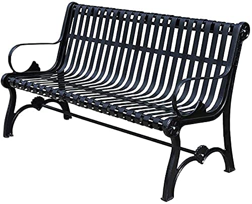 Outdoor-Bank, Terrassenbank, Veranda-Möbel, Outdoor-Parkbank, Gartenbank, Metall-Gusseisenbank, Innenhof-Terrassen-Sitzbank (150 cm) () von Generic