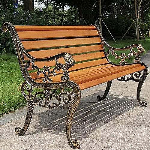 Outdoor-Bank, Terrassenbank, Veranda-Möbel, Park-Terrassenbank, Outdoor-Bank, wetterfeste Gartenbank mit Gusseisenrahmen (Altgrün 150 x 58 x 78 cm) (Bronze 125 x 58 x 78 cm) von Generic