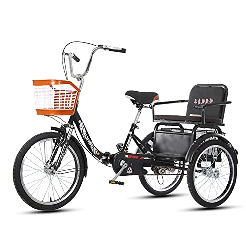 Outdoor-Fahrrad, drei Räder, zusammenklappbar, mit Einkaufskorb, Dreirad, Erwachsene, Dreirad, Fahrrad, Freizeit, Shopping, Herren, Damen, Picknick von Generic