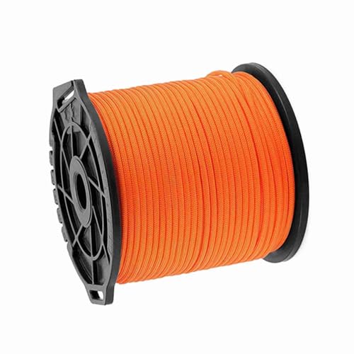 Outdoor-Multifunktionsspule, 9-adriges Regenschirmseil, 4 Mm Dickes Bindeseil, Wäscheleine, Zelt, Windseil, Kletterseil, 100 M (ORANGE) von Generic