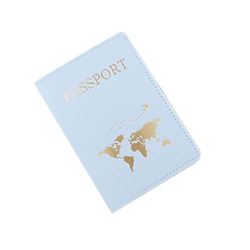 PU-Leder-Reisepasshülle für Karten, Reisepasshalter, Brieftasche, Dokumenten-Organizer, unverzichtbares Reisezubehör, blau, Blau, Modern von Ranuw