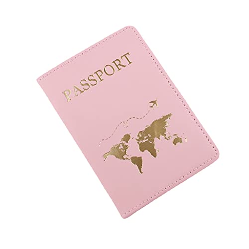 PU-Leder-Reisepasshülle für Karten, Reisepasshalter, Brieftasche, Dokumenten-Organizer, unverzichtbares Reisezubehör, rose, Rosa, Modern von Ranuw