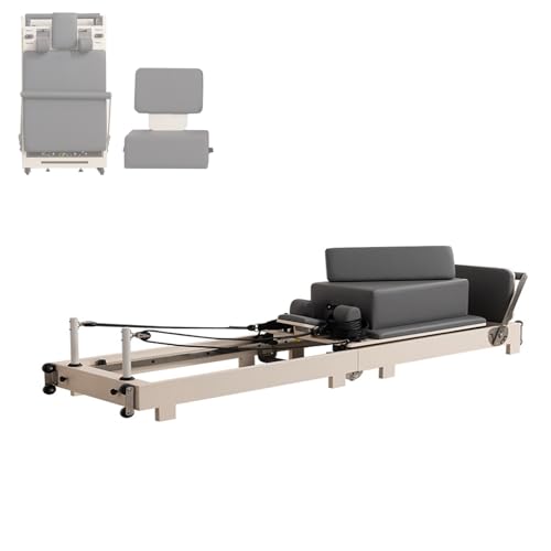 Pilates-Reformer-Maschine Pilates-Maschine, Pilates-Reformer, Pilates aus Eiche mit Reha-Box, zusammenklappbares Sprungbrett für das Training zu Hause, Yoga im Fitnessstudio von Generic