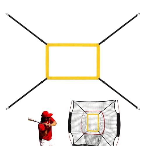 Pitching-Ziel, Baseball-Strike-Zone,Pitching Strike Zone 4 verstellbare Riemen - Tragbares, professionelles Pitching-Zone-Baseball-Pitching-Netz, Zubehör für das Baseball-Softball-Training von Generic