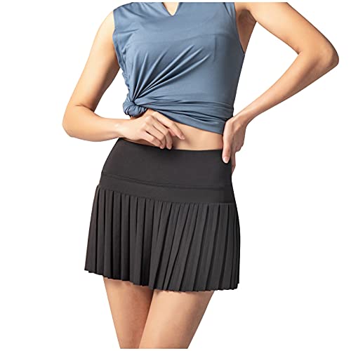 Plissee Tennis Röcke Damen, Tennisrock Damen mit Shorts Taschen Tennisrock Damen mit ShortsVielseitig Athletischer Golf Skorts Hosenrock Sportskort für Laufen Workout Sport Skort Golf Skorts von Generic