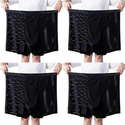 Plus Größe 13XL 4-Pack Mesh Atmungsaktive Seide Boxer Briefs männer Unterwäsche Lose Mittleren Alters Ältere Senioren männer Höschen von Generic