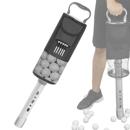 Pocket Shagger Aufbewahrung mit abnehmbarem Aluminiumlegierungsrohr mit Tasche und Tee-Halter. Abnehmbares Golfballrohr mit Aufbewahrungstasche |. Golfball-Aufbewahrungstasche mit Aluminiumrohr. Golfz von Generic