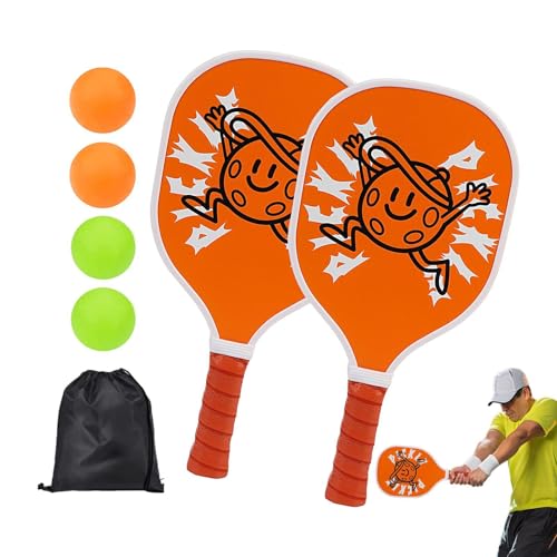 Professionelles Lochball-Set – Lochball-Paddel-Set | Lochball-Wettkampfset für Anfänger | Sportzubehör für große Schlägerflächen von Generic