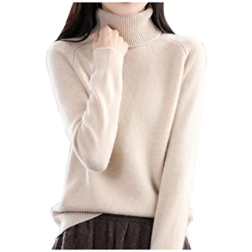 Pullover Damen Rollkragenpullover, Pullover Damen Rollkragen Rollkragenshirt Cable Knit Elegant Langarm Tops Warm Oversized Sweater Für Herbst Und Winter Winter Sweatshirt Oberteile von Generic