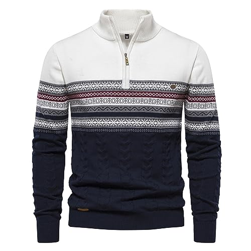 Pullover Für Herren Rollkragenpullover Herren Mit Reißverschluss Kragen Langarm Grosse Grössen Casual Business Pullover Herren Winter Warmoutdoor Freizeit Einfach Half Zip Fleecepullover Herren von Generic