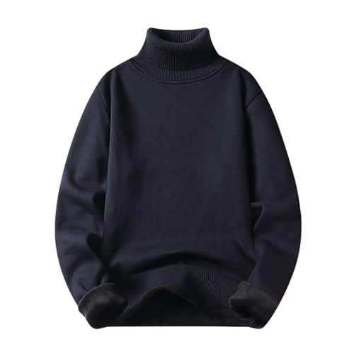 Pullover Herren Rollkragen Pullover Herre Baumwolle Sweatshirts Strickpullover Solid Grosse Grössen Casual Outdoor Pullover Herren Herbst Winter Warm Soft Einfach Bequem Fleecepullover Herren von Generic