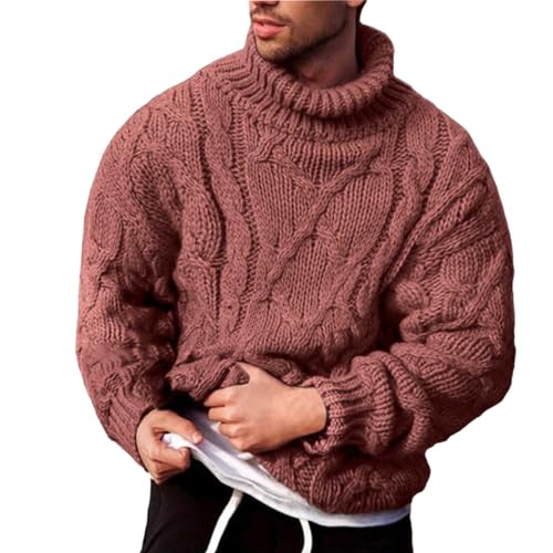 Pullover Herren Winter Rollkragen Pullover Sweatshirts Für Herren Solid Große Größen Casua Stehkragen Pullover Herren Winter Warm Moderne Vintage Bequem Feinstrick Fleecepullover Herren von Generic