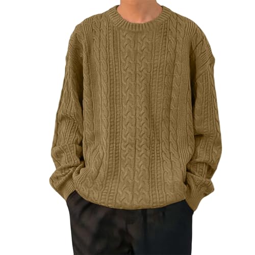 Pullover Rundhals Herren Strickpullover, Langarm Regular Fit Herbst Freizeit Stretch Basic Strickpullover Winterpullover Fleecepullover Herren Zu Dicken Socken und Stiefeln Pullover Rundhals Herren Strickpullover, Langarm Regular Fit Herbst Freizeit Stretch Basic Strickpullover Winterpullover Fleecepullover Herren Zu Dicken Socken und Stiefeln von Generic