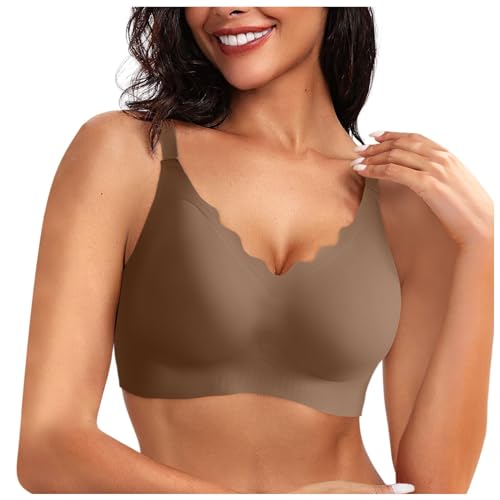 Push Up BH Ohne Buegel, Seamless Bra Mit Verstellbaren Trägern Einfarbig Ohne Bügel Bustier Klassische Bequem Stretch Bra Sport BH Für Alltag Yoga Fitness von Generic