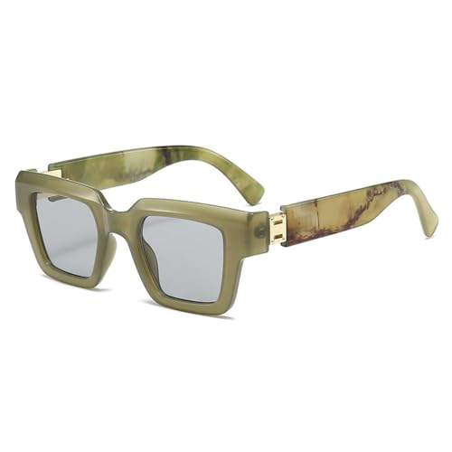 Quadratische Sonnenbrille Damen Herren Reisen Männlich Weiblich Bunte Farbtöne Retro UV400 von Generic