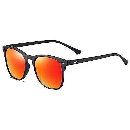 Quadratische polarisierte Sonnenbrille für Herren, UV400-Spiegel-Sonnenbrille von Generic