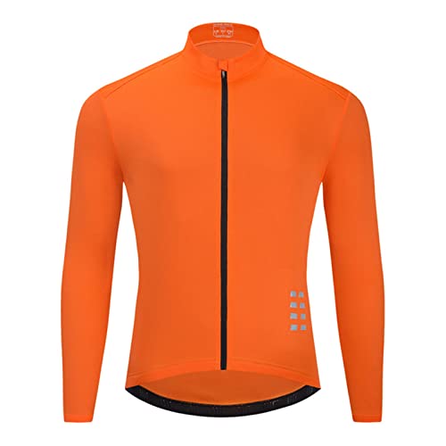 Reflektierende, ultraleichte Windjacke für Herren Mountainbike Kleider Herren (Orange, XXL) von Generic